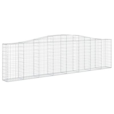 vidaXL 10 db íves horganyzott vas gabion kosár 400x30x100/120 cm