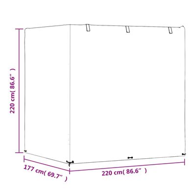 vidaXL polietilén hintapad huzat 12 fűzőlyukkal 220x177x220 cm