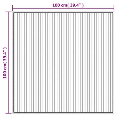 vidaXL fekete bambusz négyzet alakú szőnyeg 100 x 100 cm