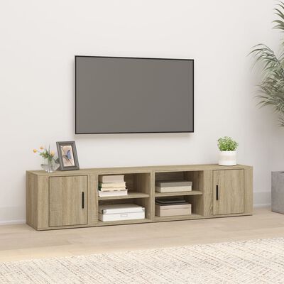 vidaXL 2 db sonoma tölgy színű szerelt fa TV-szekrény 80x31,5x36 cm