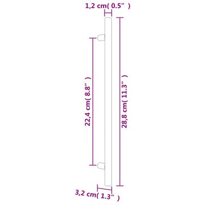 vidaXL 5 db fekete rozsdamentes acél szekrényfogantyú 224 mm