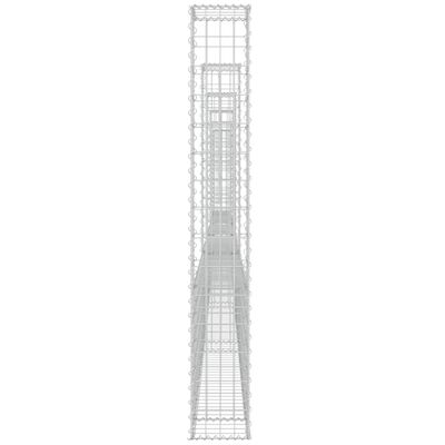 vidaXL U-alakú vas gabionkosár 6 oszloppal 620 x 20 x 150 cm