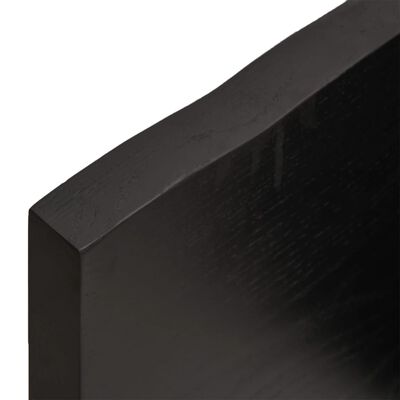 vidaXL sötétbarna kezelt tömör fa fürdőszobai pult 220x60x(2-4) cm