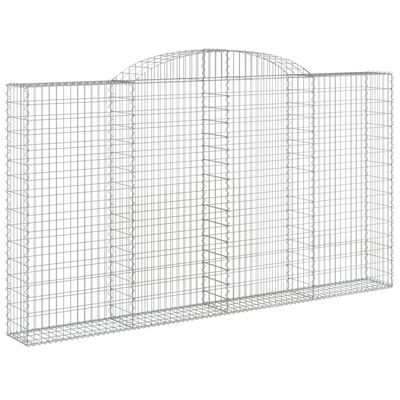 vidaXL 9 db íves horganyzott vas gabion kosár 300x30x160/180 cm