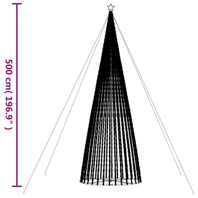 vidaXL kék karácsonyfa fénykúp 1544 LED 500 cm