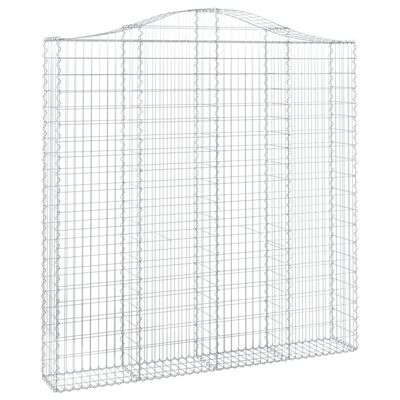 vidaXL 4 db íves horganyzott vas gabion kosár 200x30x200/220 cm