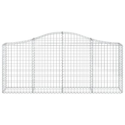 vidaXL 10 db íves horganyzott vas gabion kosár 200x30x80/100 cm