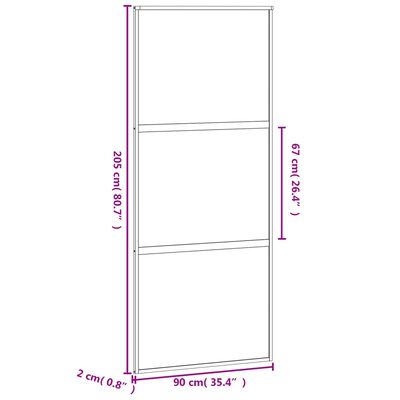 vidaXL fehér edzett üveg és alumínium tolóajtó 90 x 205 cm