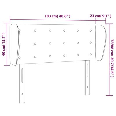 vidaXL krémszínű műbőr szárnyas fejtámla 103x23x78/88 cm