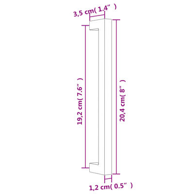 vidaXL 5 db fekete rozsdamentes acél szekrényfogantyú 192 mm