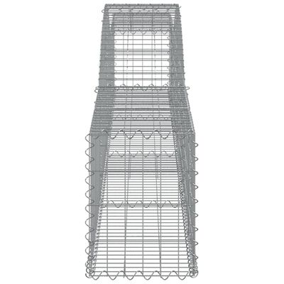 vidaXL 3 db íves horganyzott vas gabion kosár 400x30x40/60 cm