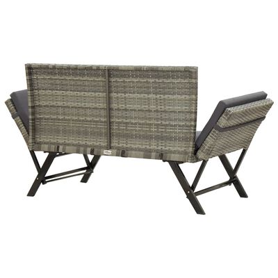 vidaXL szürke polyrattan kerti pad párnával 176 cm