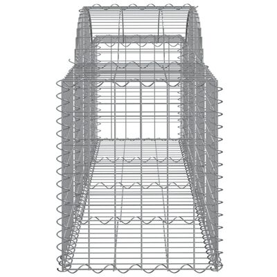 vidaXL 4 db íves horganyzott vas gabion kosár 200x50x60/80 cm