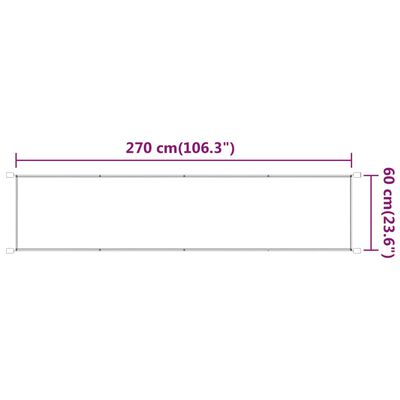 vidaXL fehér oxford-szövet függőleges napellenző 60 x 270 cm