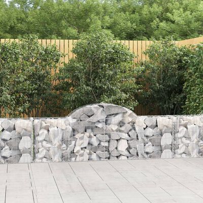 vidaXL 4 db íves horganyzott vas gabion kosár 200x30x60/80 cm