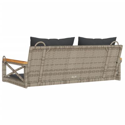 vidaXL szürke polyrattan hintapad párnákkal 109 x 62 x 40 cm