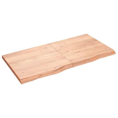 vidaXL világosbarna kezelt tömör tölgyfa asztallap 120x60x(2-4) cm