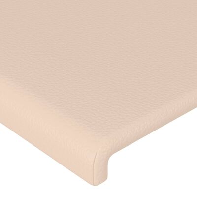 vidaXL cappuccino műbőr LED-es fejtámla 203x16x118/128 cm