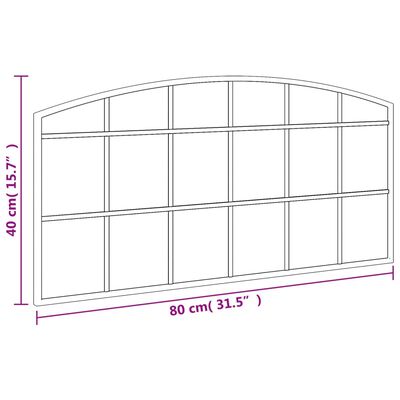 vidaXL fekete ívelt vas fali tükör 80 x 40 cm