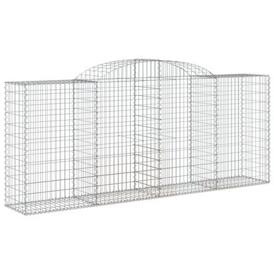 vidaXL 4 db íves horganyzott vas gabion kosár 300x50x120/140 cm