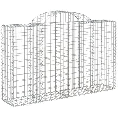 vidaXL 10 db íves horganyzott vas gabion kosár 200x50x120/140 cm