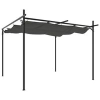 vidaXL antracitszürke pergola behúzható tetővel 295 x 292 x 230 cm