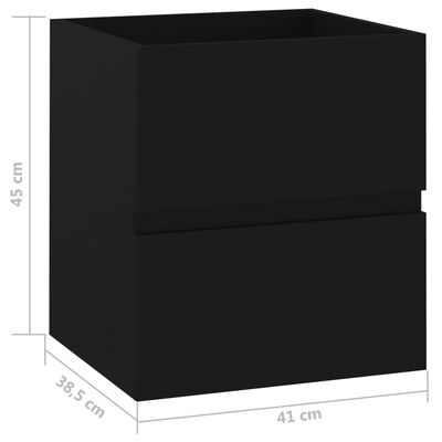vidaXL fekete szerelt fa mosdószekrény 41 x 38,5 x 45 cm