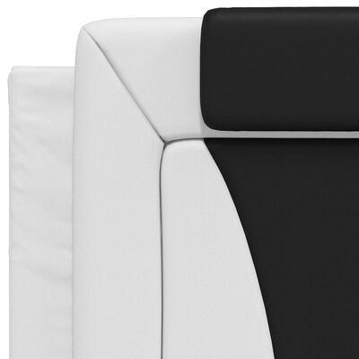 vidaXL fehér és fekete műbőr ágykeret LED-világítással 80 x 200 cm