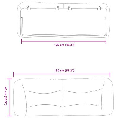 vidaXL fekete szövet fejtámla párna 120 cm