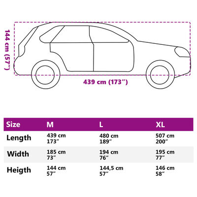 vidaXL ezüstszínű teljes autóhuzat SUV-hoz csatos hevederekkel M