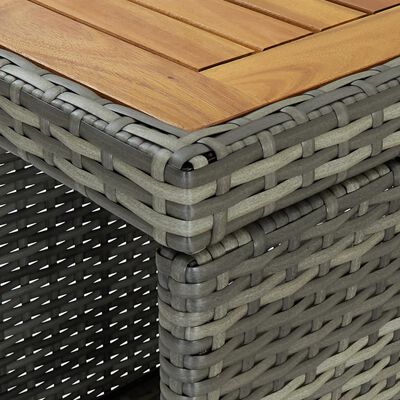 vidaXL szürke polyrattan bárasztal tárolópolccal 120 x 60 x 110 cm