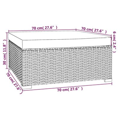 vidaXL 4 részes fekete polyrattan kerti bútorszett párnákkal