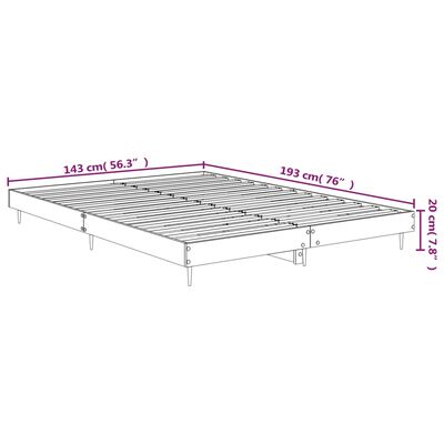 vidaXL fekete szerelt fa ágykeret 140x190 cm