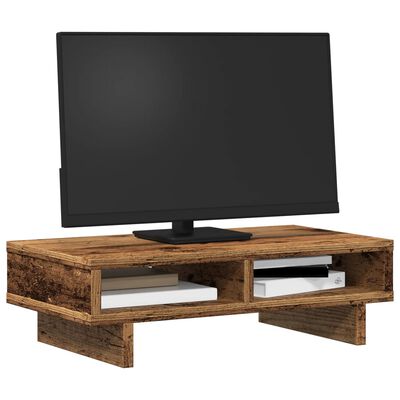 vidaXL antik fa színű szerelt fa monitorállvány 50 x 27 x 15 cm