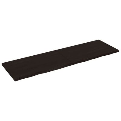 vidaXL sötétbarna kezelt tömör tölgyfa asztallap 200x60x(2-4) cm