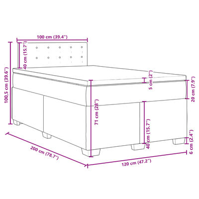 vidaXL cappuccino színű műbőr rugós ágy matraccal 120 x 200 cm