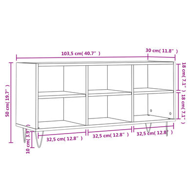 vidaXL barna tölgyszínű szerelt fa TV-szekrény 103,5x30x50 cm