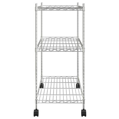 vidaXL 3 szintes króm tárolóállvány kerekekkel 150 kg 60 x 35 x 81 cm