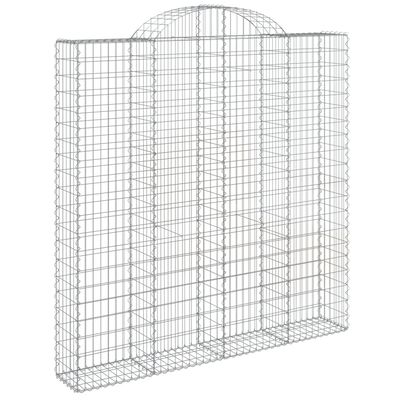 vidaXL 8 db íves horganyzott vas gabion kosár 200x30x200/220 cm