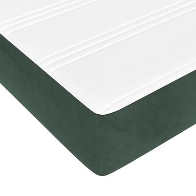 vidaXL sötétzöld bársony rugós ágy matraccal 120 x 200 cm