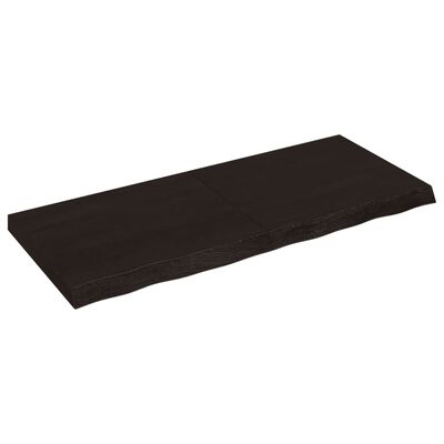 vidaXL sötétbarna kezelt tömör tölgyfa asztallap 120x50x(2-6) cm