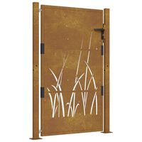 vidaXL fűmintás corten acél kerti kapu 105 x 130 cm