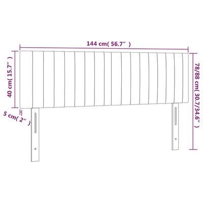 vidaXL 2 db sötétszürke szövet fejtámla 72 x 5 x 78/88 cm