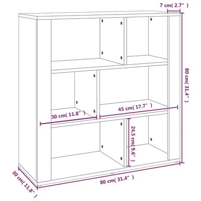 vidaXL barna tölgyszínű szerelt fa tálalószekrény 80x30x80 cm