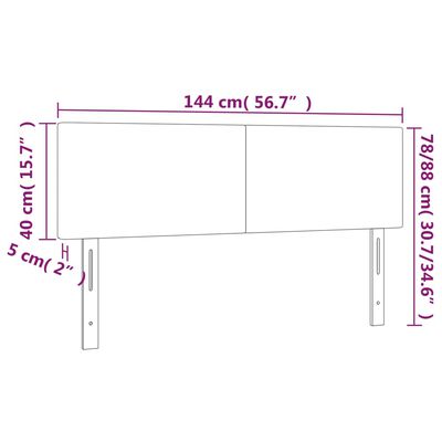 vidaXL 2 db fekete műbőr fejtámla 72 x 5 x 78/88 cm