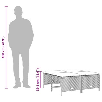 vidaXL 4 db bézs polyrattan kerti szék párnákkal