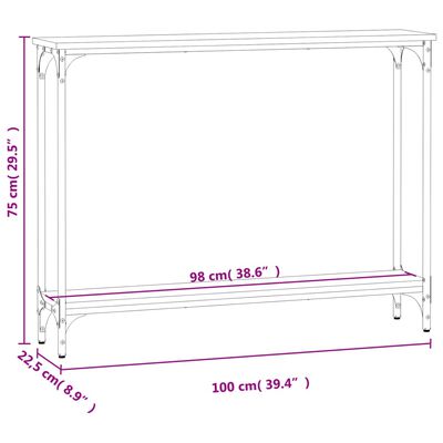 vidaXL barna tölgyszínű szerelt fa tálalóasztal 100x22,5x75 cm