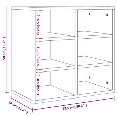 vidaXL fekete cipőszekrény 52,5 x 30 x 50 cm