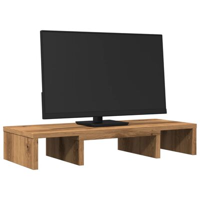 vidaXL kézműves tölgy szerelt fa állítható monitorállvány 60x24x10,5cm