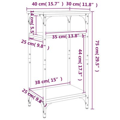 vidaXL fekete színű szerelt fa kisasztal 40 x 30 x 75 cm